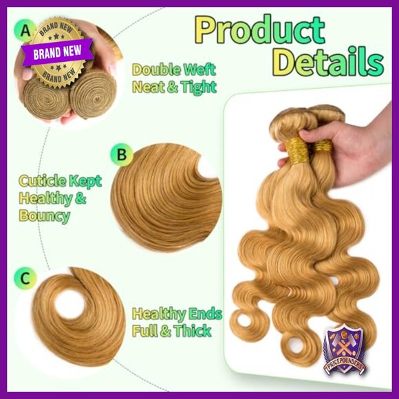 20 Inch Body Wave Human Hair Extensions Bundle, 1 Pack, Wavy Weave